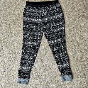 Cuddl Duds Black and White Patterned Pajama Pants